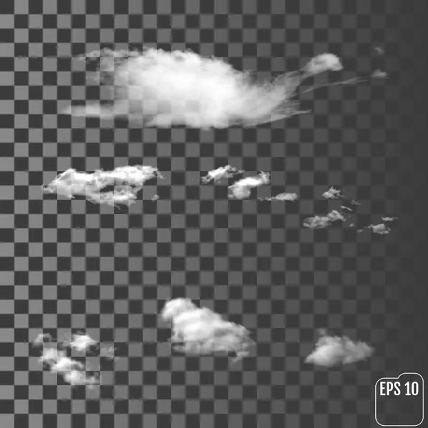 Wolken. realistische transparente andere Wolke. — Stockvektor