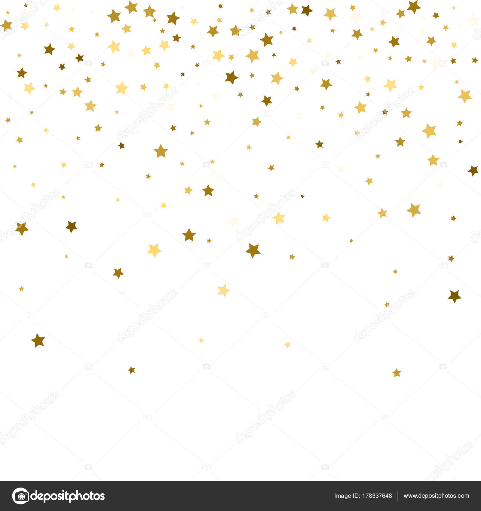 Abstract background with many falling gold stars Vector Image