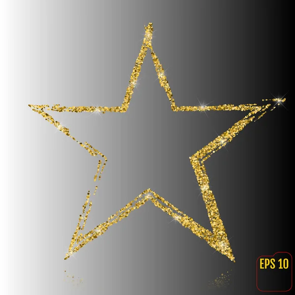 Golden Christmas star, gold confetti concept, vector background