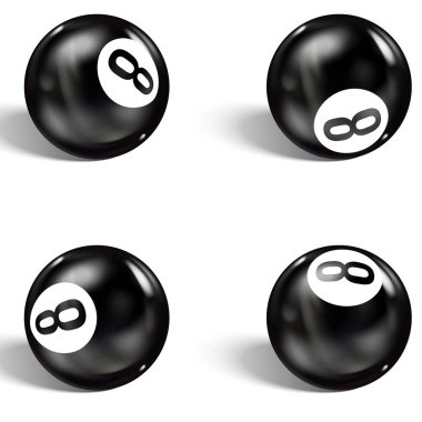 Set of realistic 8 ball. Isolated on a white background vector Set of realistic 8 ball. Isolated on a white background vector