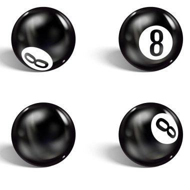 Set of realistic 8 ball. Isolated on a white background vector