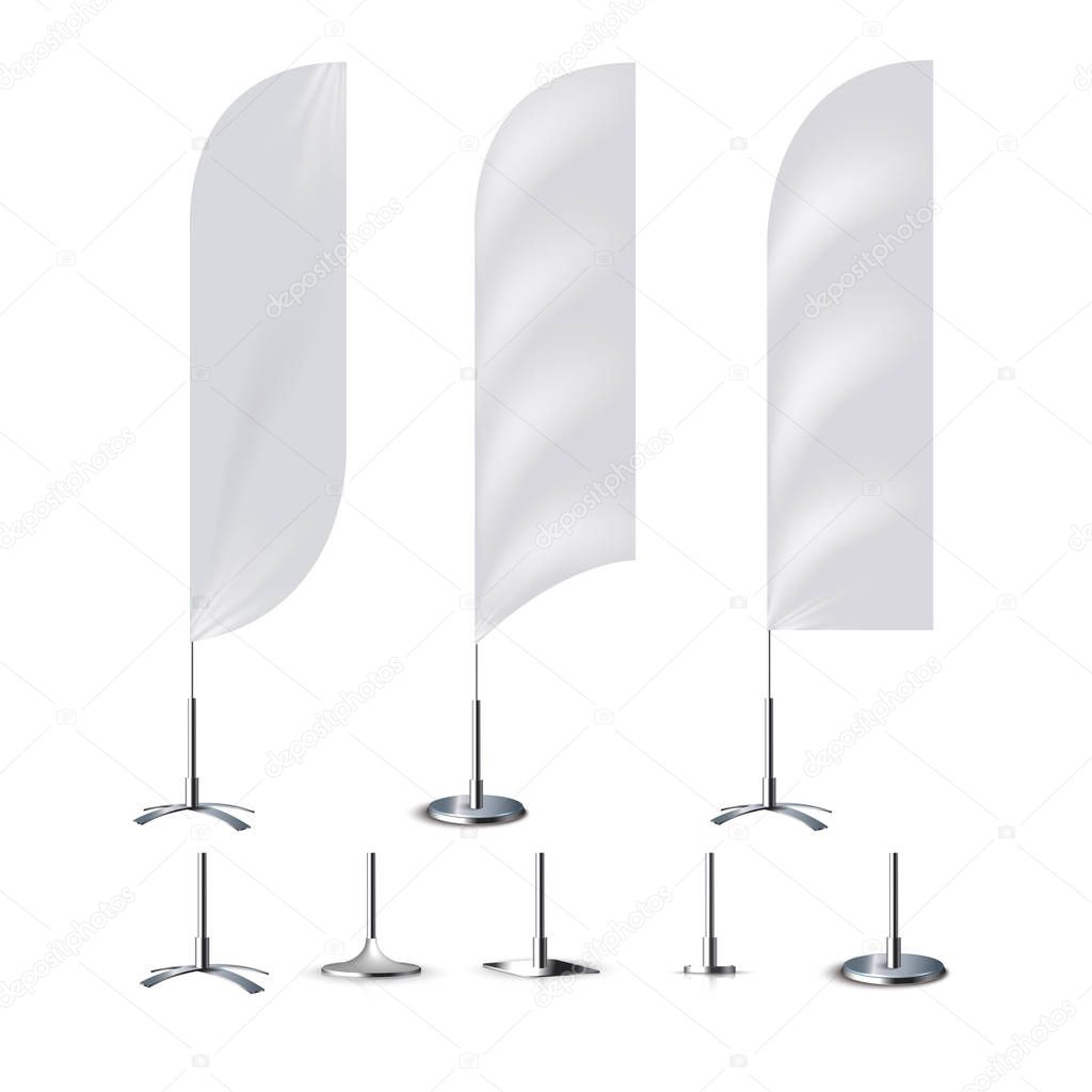 Download Realistic Banner Flag 3d Mockup On White Backdrop White Empty Banner Flags And Parts Kit Premium Vector In Adobe Illustrator Ai Ai Format Encapsulated Postscript Eps Eps Format PSD Mockup Templates