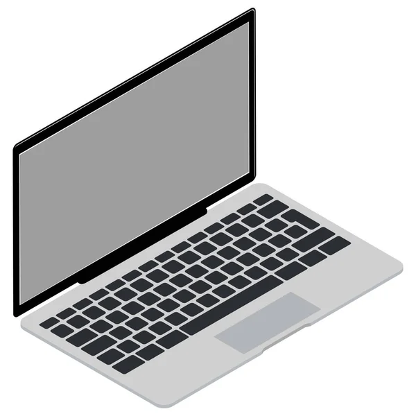 Izometrikus Laptop Izometrikus Vektor Illusztráció Nyitott Laptop Elszigetelt Fehér — Stock Vector