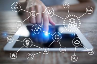 Çok. Şeylerin Internet. Otomasyon ve modern teknoloji kavramı