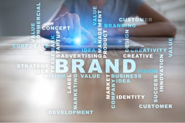 Marka kavramı. kelime bulutu.