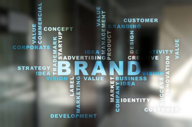 Marka kavramı. kelime bulutu.