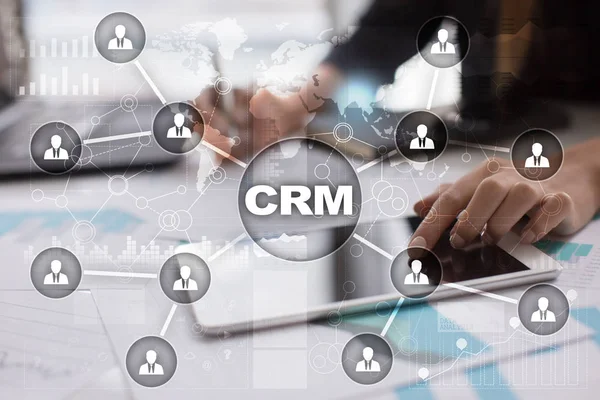 Crm. Customer Relationship Management Konzept. Kundenservice und Beziehung — Stockfoto