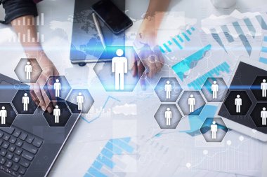 İnsan kaynakları yönetimi, insan kaynakları, işe alım ve ekip oluşturma. İş kavramı.