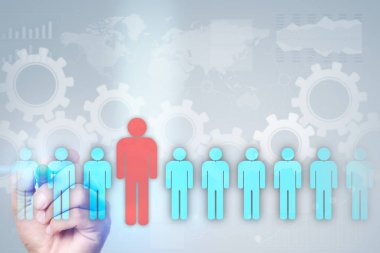 İnsan kaynakları yönetimi, insan kaynakları, işe alım ve ekip oluşturma. İş kavramı.