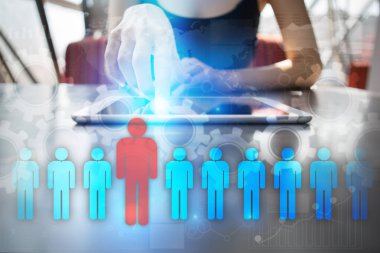 İnsan kaynakları yönetimi, insan kaynakları, işe alım ve ekip oluşturma. İş kavramı.