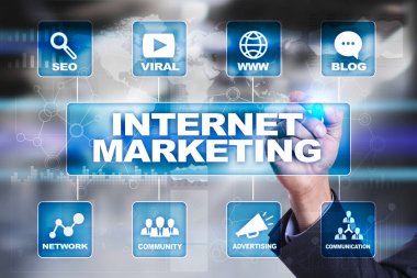 Internet pazarlama kavramı. SEO. İş ve teknoloji