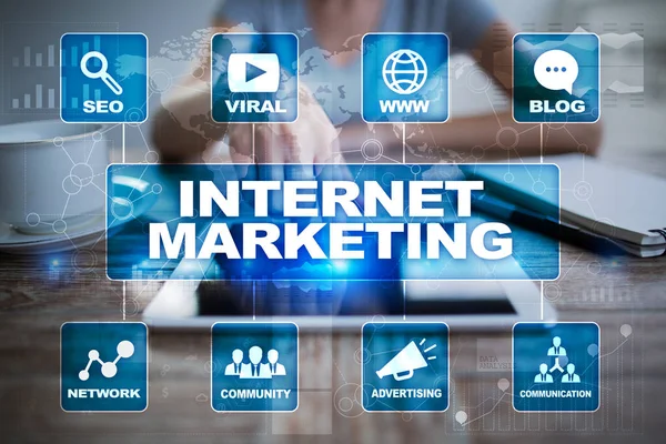 Internet pazarlama kavramı. SEO. İş ve teknoloji