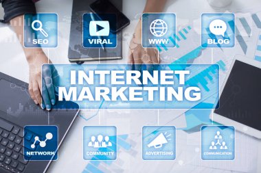 Internet pazarlama kavramı. SEO. İş ve teknoloji.