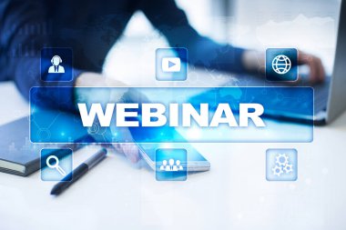 Webinar. E-eğitim, Online Eğitim kavramı. Kişisel gelişim.