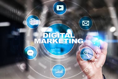 Dijital Pazarlama teknoloji kavramı. Internet. Online. SEO. SMM. reklam.
