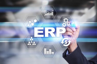 Kurumsal Kaynak Planlama iş ve teknoloji kavramı.