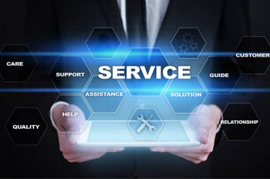 Müşteri hizmeti ve ilişki kavramı. İş kavramı.