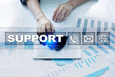 Teknik destek. Müşteri yardım. İş ve teknoloji kavramı.
