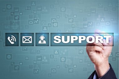 Teknik destek. Müşteri yardım. İş ve teknoloji kavramı.