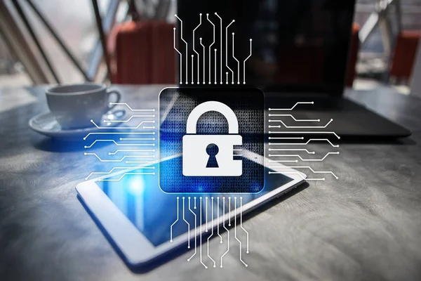 Ciberseguridad, protección de datos, seguridad de la información. concepto de negocio tecnológico — Foto de Stock