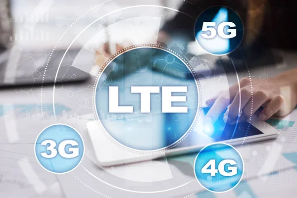 Redes LTE. Conceito de internet e tecnologia móvel 5G . — Fotografia de Stock