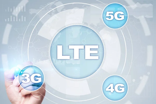 Sítě LTE. koncept mobilní internet a technologie 5g. — Stock fotografie