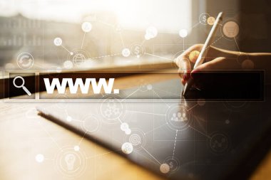 Www metin arama çubuk. Web sitesi Url. İş, internet, teknoloji kavramı.