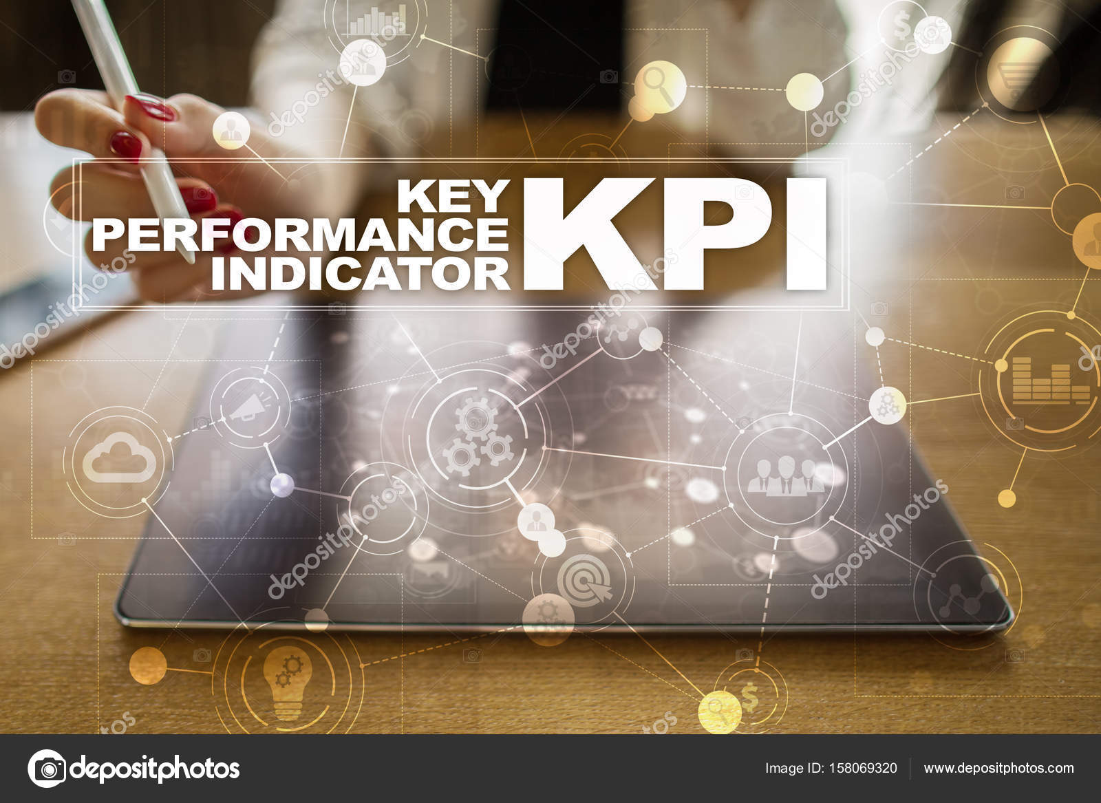 KPI. Indicador de rendimiento clave. Concepto de negocio y tecnología . fotografía de stock