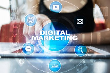 Dijital Pazarlama teknoloji kavramı. Internet. Online. SEO. SMM. reklam.