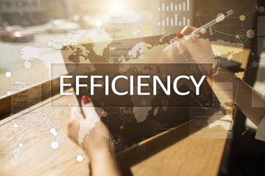 Verimlilik büyüme kavramı. İş ve teknoloji. Sanal ekran.