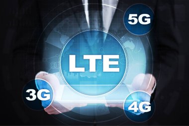 LTE ağlar. 5g mobil internet ve teknoloji kavramı.
