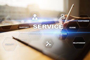 Müşteri hizmeti ve ilişki kavramı. İş kavramı.