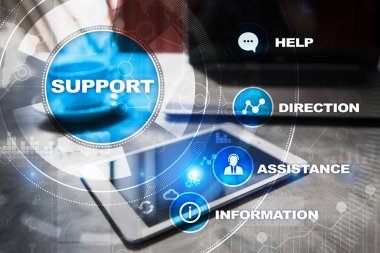 Teknik destek. Müşteri yardım. İş ve teknoloji kavramı.