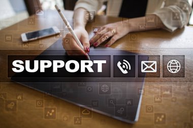 Teknik destek. Müşteri yardım. İş ve teknoloji kavramı.