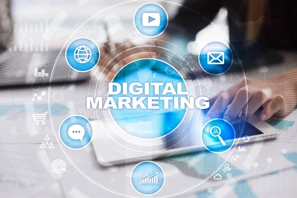 Dijital Pazarlama teknoloji kavramı. Internet. Online. SEO. SMM. reklam.