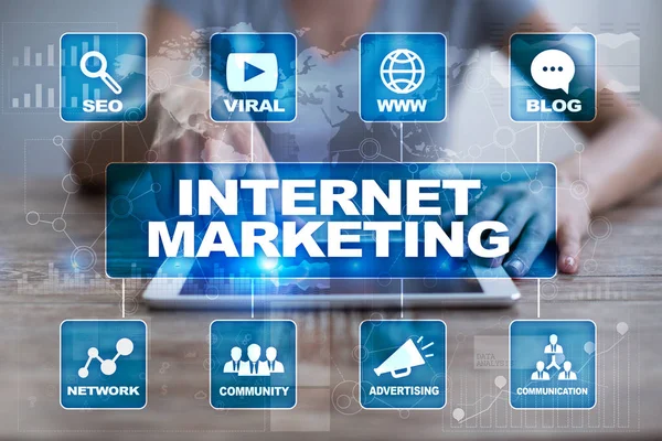 Internet pazarlama kavramı. SEO. İş ve teknoloji.