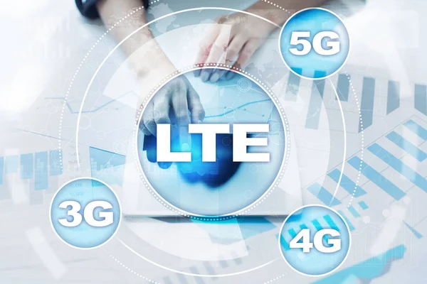 Sieć LTE. Zdejmowany pojęcie Internetu i technologii 5g. — Zdjęcie stockowe