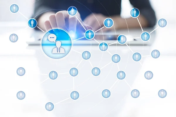 Rede de ícone de pessoas. SMM. Marketing de mídia social . — Fotografia de Stock