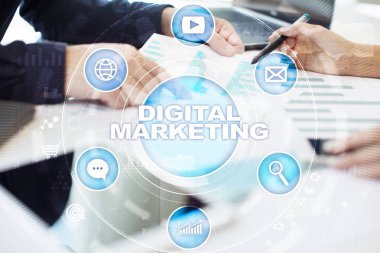 Dijital Pazarlama teknoloji kavramı. Internet. Online. SEO. SMM. reklam.