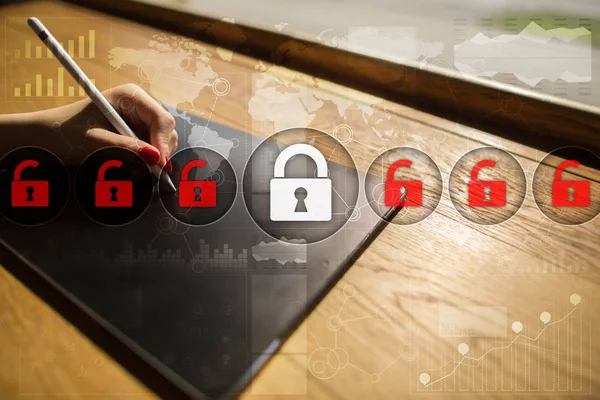 Siber Güvenlik, veri koruma. İnternet Teknoloji ve iş kavramı.