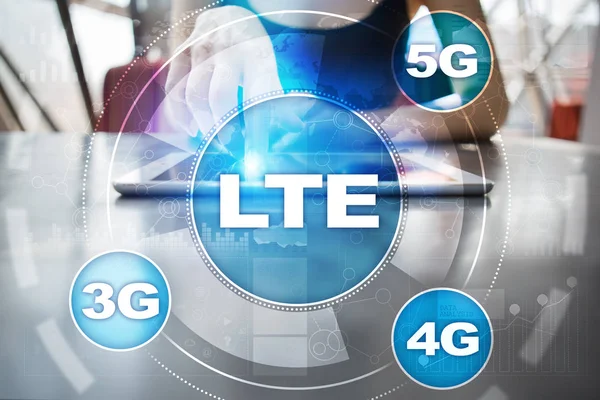 Sítě LTE. koncept mobilní internet a technologie 5g. — Stock fotografie