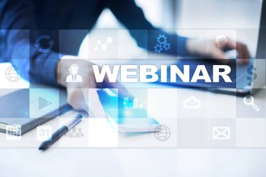 Webinar. E-eğitim, Online Eğitim kavramı. Kişisel gelişim.
