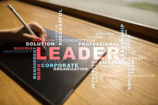 Leader. Leadership. Teambuilding. Business concept. Words cloud. — Stock Photo, Image