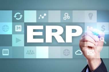 Kurumsal Kaynak Planlama iş ve teknoloji kavramı.