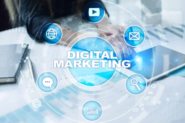 Digitale technologie marketingconcept. Internet. Online. SEO. Smm. reclame. — Stockfoto