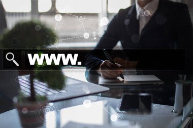 Www metin arama çubuk. Web sitesi Url. Dijital pazarlama. Internet kavramı.