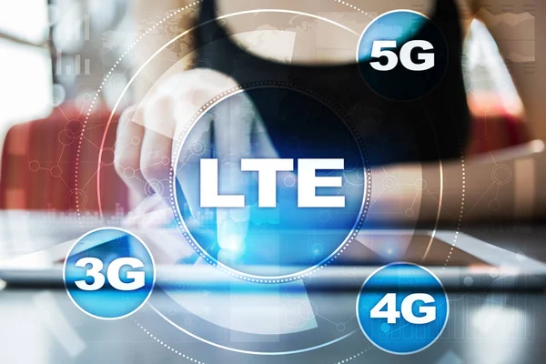 Sítě LTE. koncept mobilní internet a technologie 5g. — Stock fotografie
