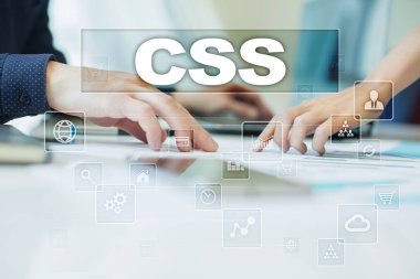 sanal ekran CSS. İş, teknoloji ve internet kavramı.