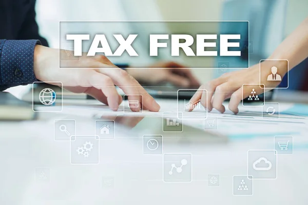 Tax free sullo schermo virtuale. Business, tecnologia e internet concept . — Foto Stock