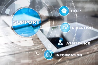 Teknik destek. Müşteri yardım. İş ve teknoloji kavramı.